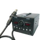 ·手柄采用防回風(fēng)設(shè)計，杜絕溫度過高燒手柄。

·自動休眠，熱風(fēng)焊臺手柄放置焊臺架上，機器將自動進入休眠狀態(tài)，節(jié)省能源，延長發(fā)熱體的使用壽命。

·加熱與冷風(fēng)切換非常方便。

·有工作模式記憶存儲功能，調(diào)用很方便。

·插卡式數(shù)據(jù)管理，避免操作人員隨意更改設(shè)置參數(shù)。

·關(guān)機冷卻，工作結(jié)束不使用機器，關(guān)閉電源開關(guān)，機器將自動冷風(fēng)延時關(guān)機。

·設(shè)有故障報警功能，當(dāng)機器出現(xiàn)故障時，機器將發(fā)出報警提示。

·雙窗口數(shù)碼顯示，濕度和風(fēng)量顯示直觀。

·手柄流線型設(shè)計，帶按鍵訊響。使用舒適方便。

·顯示的溫度值可攝氏與華氏任意轉(zhuǎn)換，使用方便。
