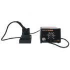 ·手柄特別輕巧，長時間使用不會感到太疲勞。

·發(fā)熱體采用進口耐溫材料，通過先進工藝制成，壽命長，更換發(fā)熱體成本低。

·發(fā)熱體使用低壓供電，保證了防靜電、無漏電、無干擾。

·獨特的溫度鎖定裝置。防止人員濫調(diào)溫度。

·分體式設(shè)計，體積小巧，容易擺放，特別節(jié)省工作空間。

·200℃~480℃溫度設(shè)定，溫控穩(wěn)定，準確。

·焊咀（烙鐵頭）與國際品牌匹配，并根據(jù)用戶不同工作條件，可選配各焊咀。

·焊臺采用導(dǎo)電性材料制成，做到真正的防靜電。
